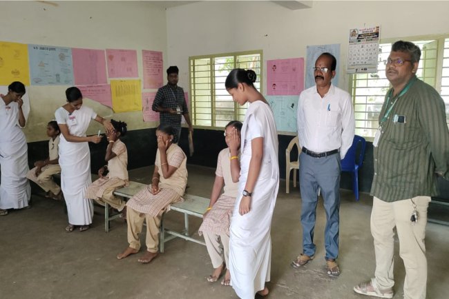 அரசினர் ​பெண்கள் ​மேல்நி​லைப்பள்ளியில் கண்சிசிக்​சை முகாம்